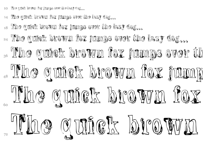 Fine Disorder font waterfall